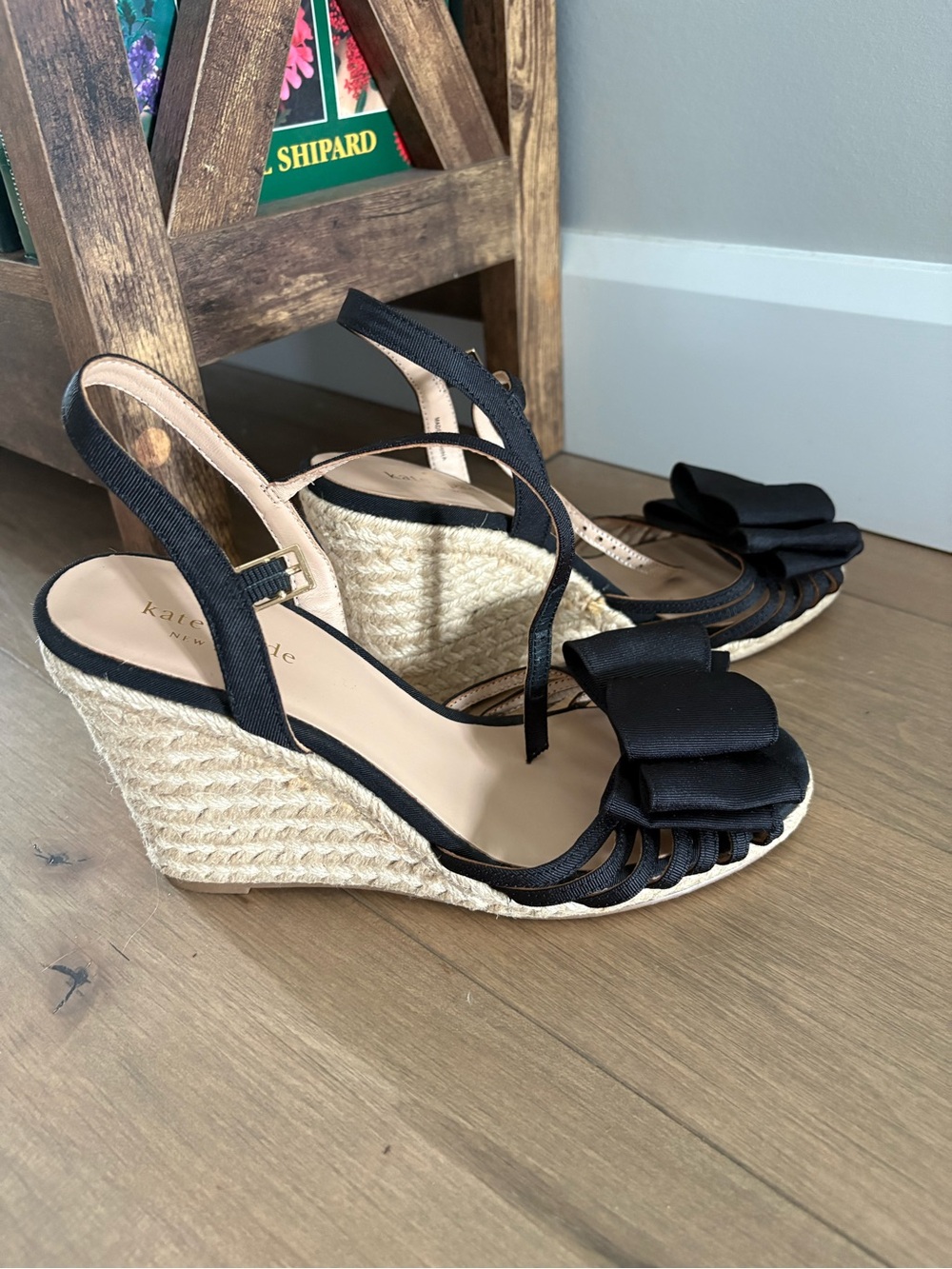 kate spade Black Bow Wedge Sandals - Picture 6 of 6